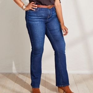 Plus Size 22 Everflex™ High Rise Dark Wash Baby Bootcut Jean